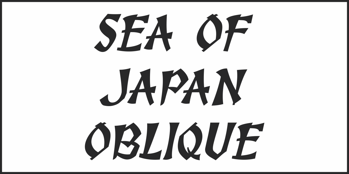 Przykładowa czcionka Sea of Japan JNL #3